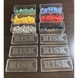 RISK Board Game Replacement Army Pieces Six Color Set w/Case Hasbro Vintage 1998